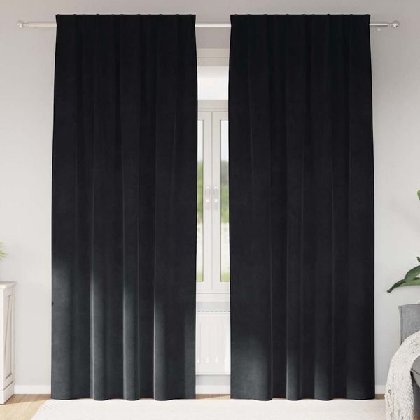 vidaXL Zatemňovacie závesy 2 pcs Čierna 140 x 225 cm Zamat