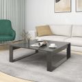 vidaXL Konferenčný stolík sivý 100x100x35 cm vysoký lesk drevotrieska