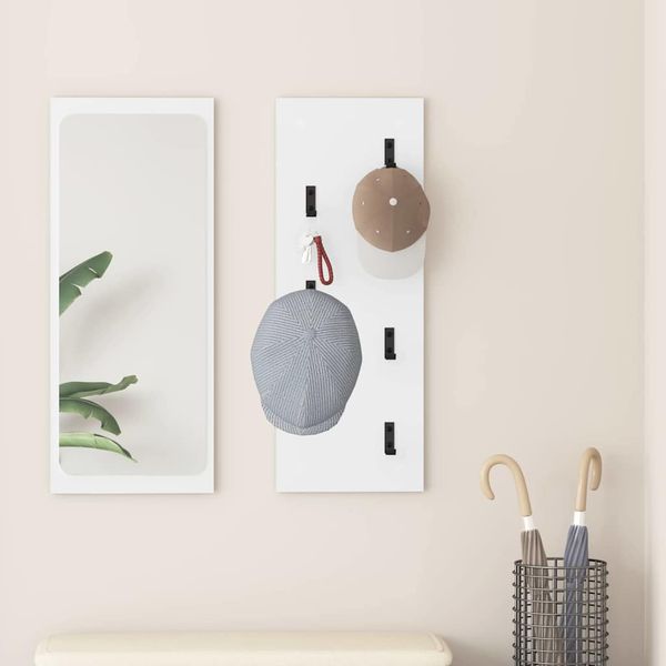 vidaXL Vešiak na stenu Biela 30 x 1,5 x 80 cm Kompozitné drevo