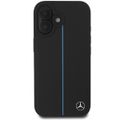 Puzdro Mercedes pre iPhone 16 6,1" MEHMP16S23RURBK Hardcase MB Blue Line Leather MagSafe čierne