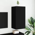 vidaXL TV nástenná skrinka s LED svetlami čierna 40,5x35x80 cm