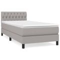 vidaXL Posteľný rám boxsping s matracom bledosivý 90x200 cm látka
