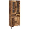 vidaXL Highboard 2 ks Staré drevo 69,5 x 34 x 180 cm Kompozitné drevo