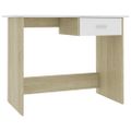 vidaXL Stôl biely a dub sonoma 100x50x76 cm drevotrieska