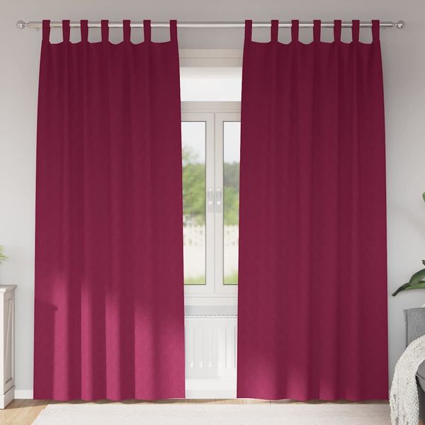 vidaXL Záclony na zatemnenie s krúžkami 2 pcs Víno červené