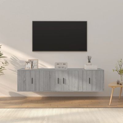 vidaXL 3-dielna súprava TV skriniek sivá sonoma spracované drevo