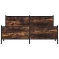 vidaXL Kovový posteľný rám bez matraca dymový dub 200x200 cm