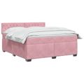 vidaXL Posteľ boxspring s matracom Ružová 180 x 200 cm Zamat