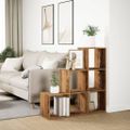 vidaXL Knižnica 3-poschodová staré drevo 99x29x99 cm kompozitné drevo