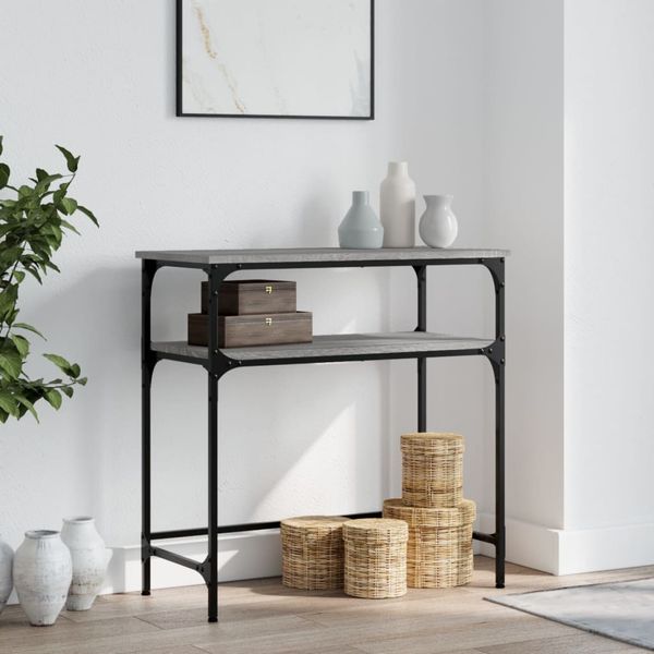 vidaXL Konzolový stolík sivý sonoma 75x35,5x75 cm kompozitné drevo