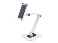 Ergonomic Tablet Stand (ADJ-TABLET-STAND-W) - Stojan - pre tablet - hliník a oceľ - biela - veľkosť obrazovky: 4.7"-12.9" - montáž na stenu, upevniteľné na stôl