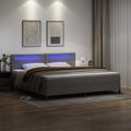 vidaXL Posteľ s pružinovým rámom Sivá 200 x 200 cm Umelá koža