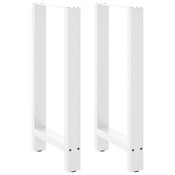 vidaXL Nohy barového stola, biele, 2 ks, 40 x (90-91) cm, oceľové