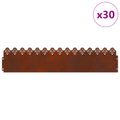 vidaXL Obrubníky trávnika 30 ks 103 x 0,05 x 22 cm Hrdzavý