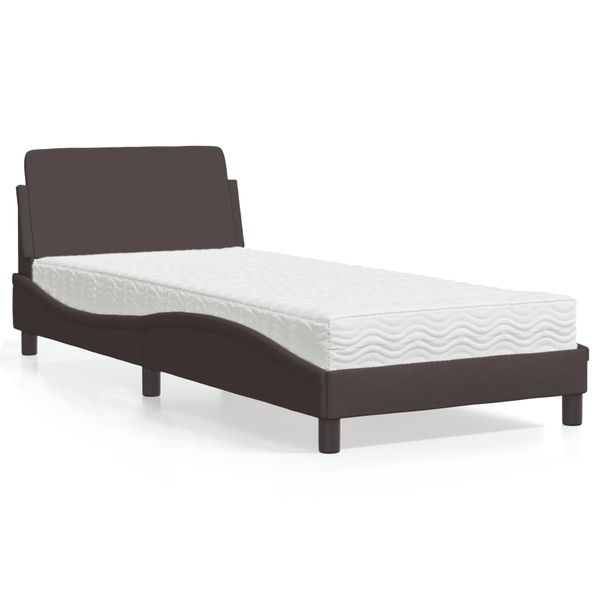 vidaXL Posteľ s matracom Dover tmavohnedá 90x190 cm látka