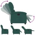 vidaXL Elektrické sklápacie kreslo tmavozelené látkové