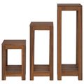 vidaXL Stojan na rastliny 3 ks Prírodná 25 x 25 x 80 cm