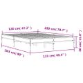 vidaXL Posteľný rám sivý sonoma 120x200 cm kompozitné drevo a kov