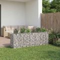 vidaXL Gabiónová vyvýšená posteľ 2 ks 250 x 50 x 80 cm Strieborná