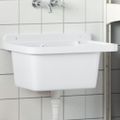 vidaXL Umývadlo na montáž na stenu biele 50x35x24 cm živica