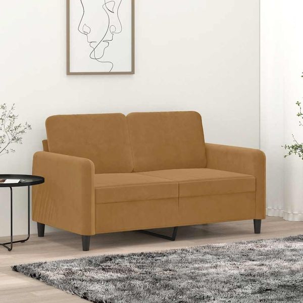 vidaXL 2-miestna pohovka hnedá 120 cm zamat