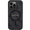 Puzdro Guess pre iPhone 15 Pro Max 6,7" GUHMP15XG4GFRK čierna HC MAGSAFE PU 4G RING CLASSIC LOGO