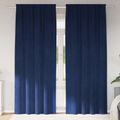vidaXL Zatemňovacie závesy 2 ks Tmavomodrá 140 x 225 cm Zamat