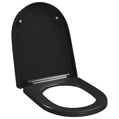 vidaXL WC sedadlo, pomalé sklápanie, rýchloupínacie, čierne