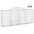 vidaXL Oblúkové gabionové koše 20 ks 300x30x120/140 cm pozink. železo