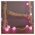 LED svetelný cherry reťazec – guličky 2,5 cm, 4 m, vonkajší aj vnútorný, ružová, časovač