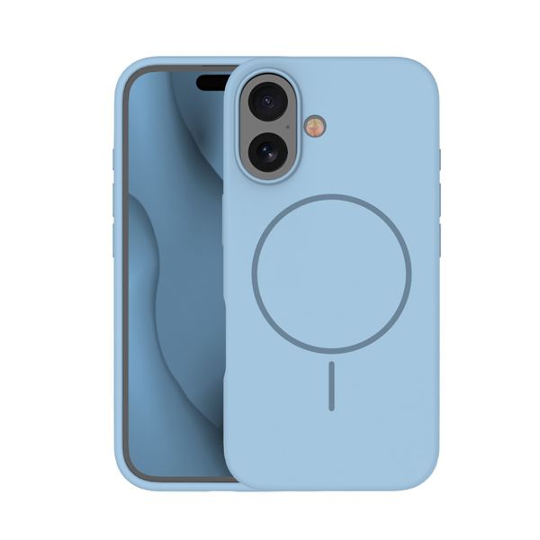 Tenké silikónové puzdro Mag pre iPhone 16 6,1" svetlomodré