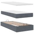 vidaXL Osmanský rám postele s matracom tmavosivá 90x200 cm zamat