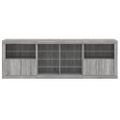 vidaXL Komoda s LED svetlami sivá sonoma 202x37x67 cm