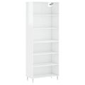 vidaXL Vysoká skrinka lesklá biela 69,5x32,5x180 cm kompozitné drevo