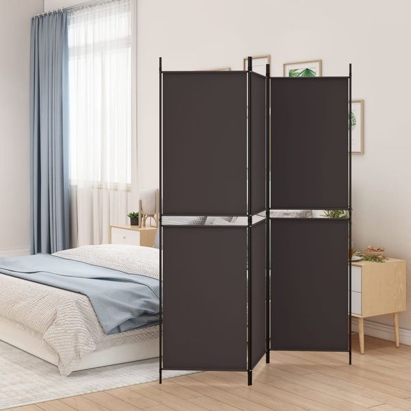 vidaXL 3-panelový paraván hnedý 150x180 cm látka