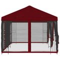 vidaXL Altánok so stenami 6 x 3 m Vínovo červená Polyester a oceľ