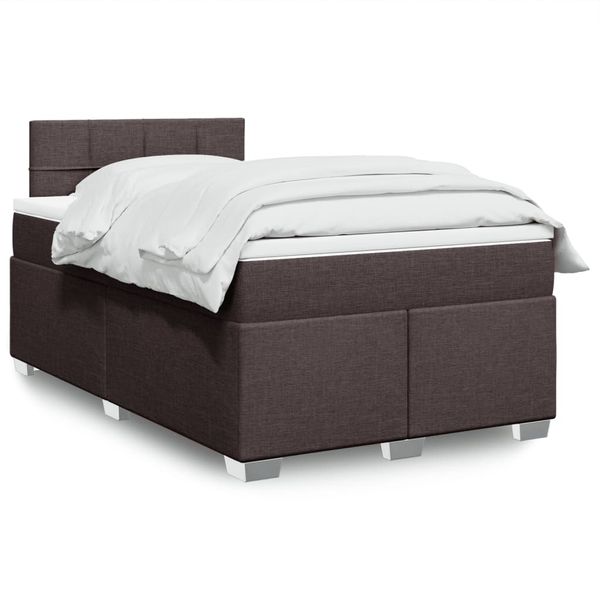 vidaXL Boxspring posteľ s matracom tmavohnedá 120x190 cm látka