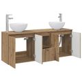 vidaXL Set kabinetov do kúpeľne 3 ks Dub artisan 49,5 x 41 x 64,5 cm