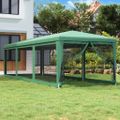 vidaXL Párty stan s 8 sieťkovanými bočnými stenami zelený 3x9 m HDPE