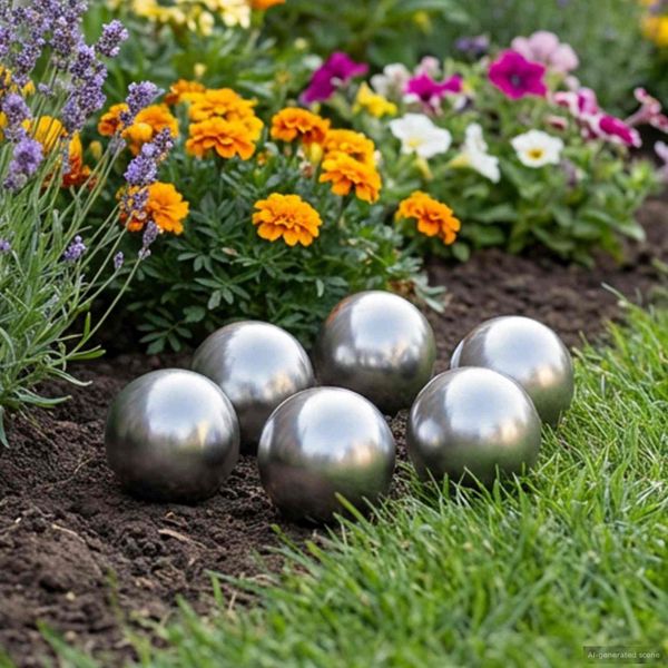 vidaXL Brúsená guľa 6 ks Ø 7,5 cm Strieborná Nerezová oceľ 201
