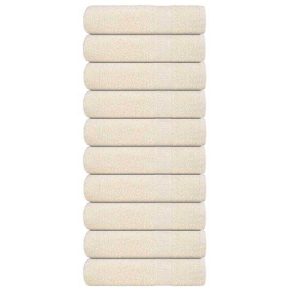 vidaXL Osušky do kúpeľne FROGN 10 ks krémové 100x150 cm 360 g/m²