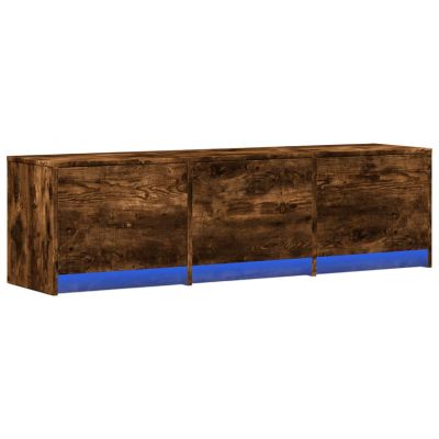 vidaXL TV skrinka s LED Dymová dub 140 x 34 x 40 cm Kompozitné drevo