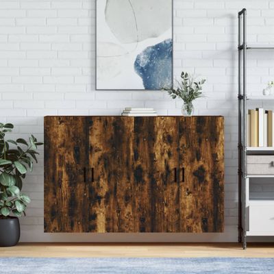 vidaXL Nástenné skrinky 2 ks dymový dub 69,5x34x90 cm