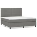 vidaXL Boxspring posteľ s matracom tmavosivá 160x200 cm látka