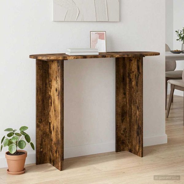 vidaXL Konzolový stôl Dymový dub 100 x 39,5 x 75 cm Kompozitné drevo