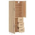 vidaXL Vysoká skrinka dub sonoma 69,5x34x180 cm spracované drevo