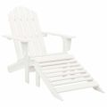 vidaXL Záhradná stolička Adirondack s otomanom a stolíkom jedľový masív biela