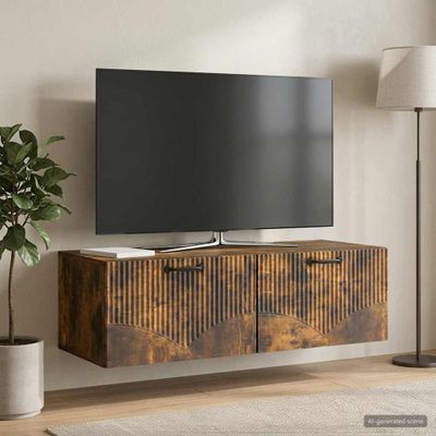 vidaXL Nástenná TV skrinka Dymový dub 98 x 41 x 30 cm Kompozitné drevo