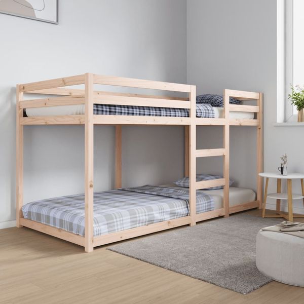 vidaXL Poschodová posteľ bez matraca 90x200 cm masívna borovica