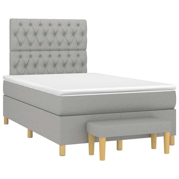 vidaXL Boxspring posteľ s matracom bledosivá 120x190 cm látka